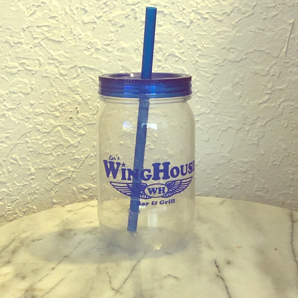 Winghouse plastic mason jar tumbler